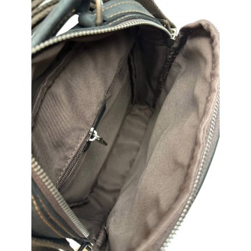 Чоловіча шкіряна сумка барсетка Edmund через плече чорна фото