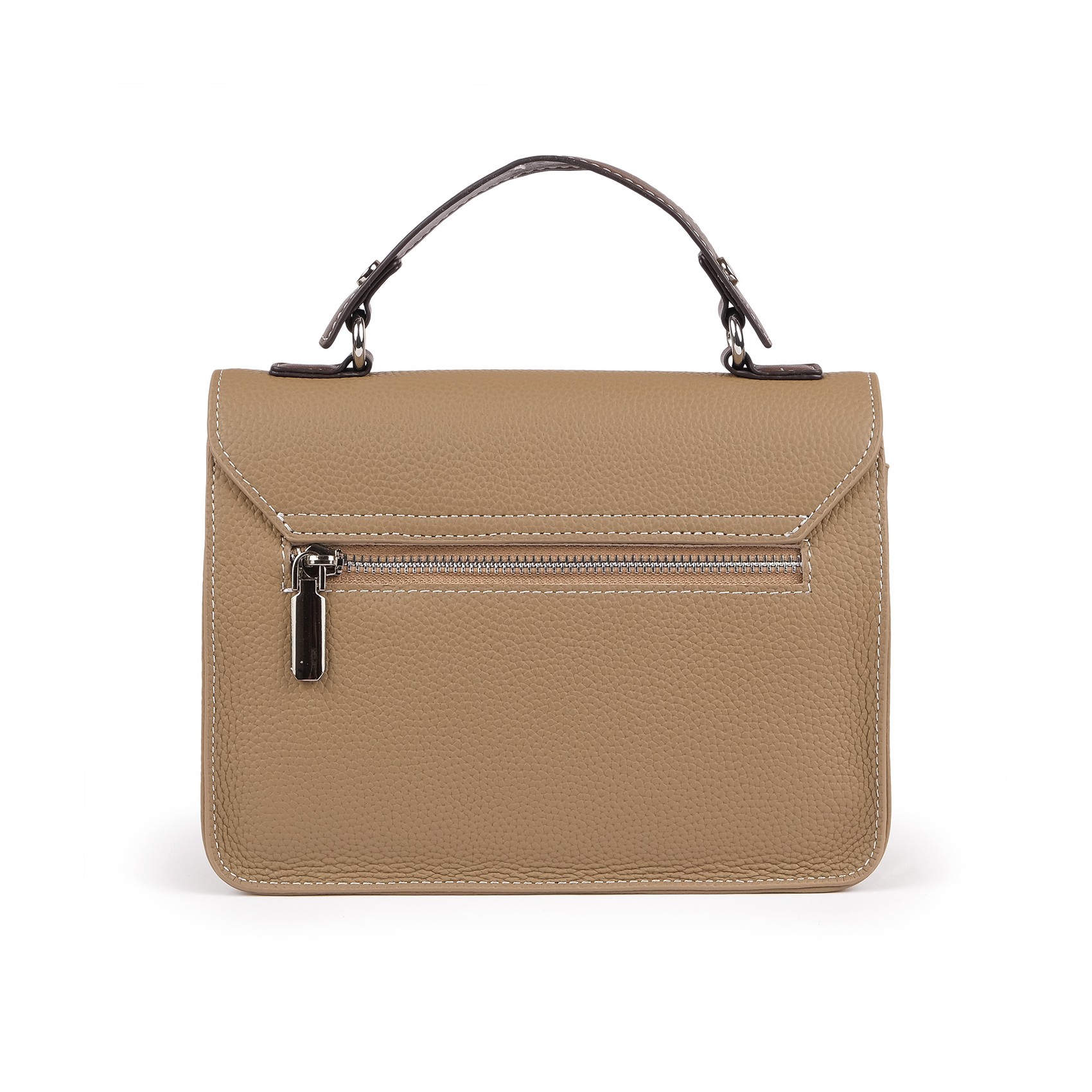 Женская кожаная сумка мессенджер Camille бежевая