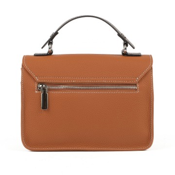 Женская кожаная сумка мессенджер Camille коричневая фото