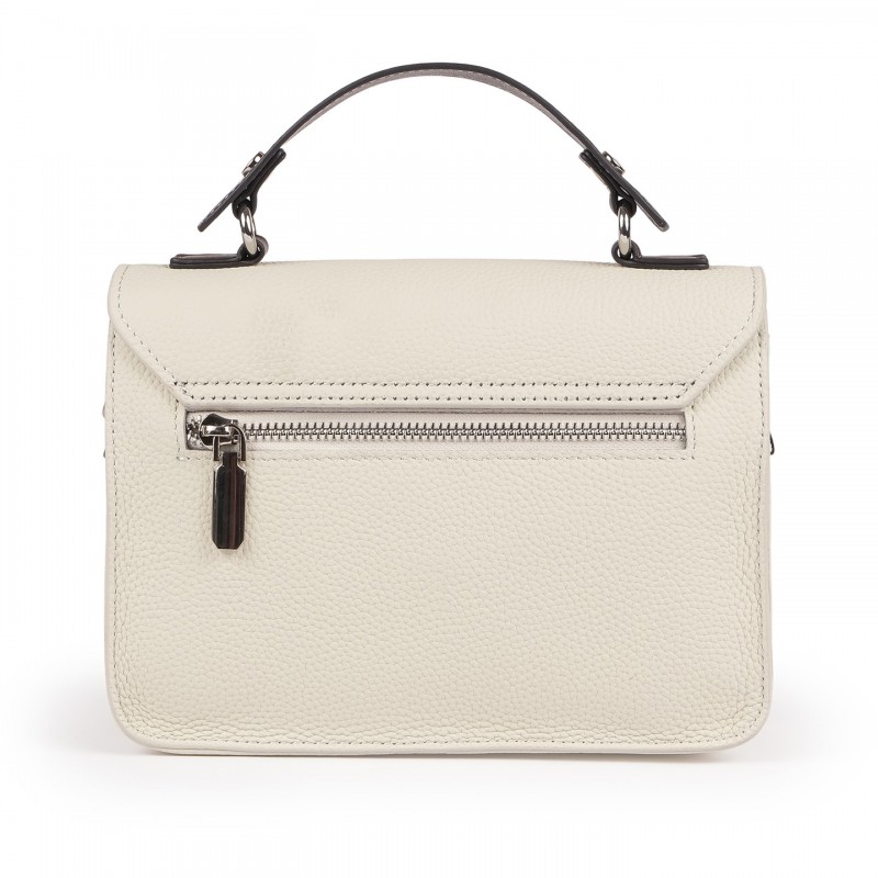 Женская кожаная сумка мессенджер Camille молочная - 7 фото