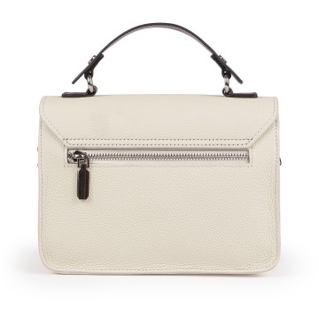 Женская кожаная сумка мессенджер Camille молочная фото