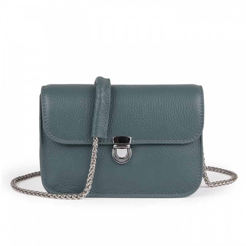 Жіноча шкіряна сумка-клатч Erin блакитна