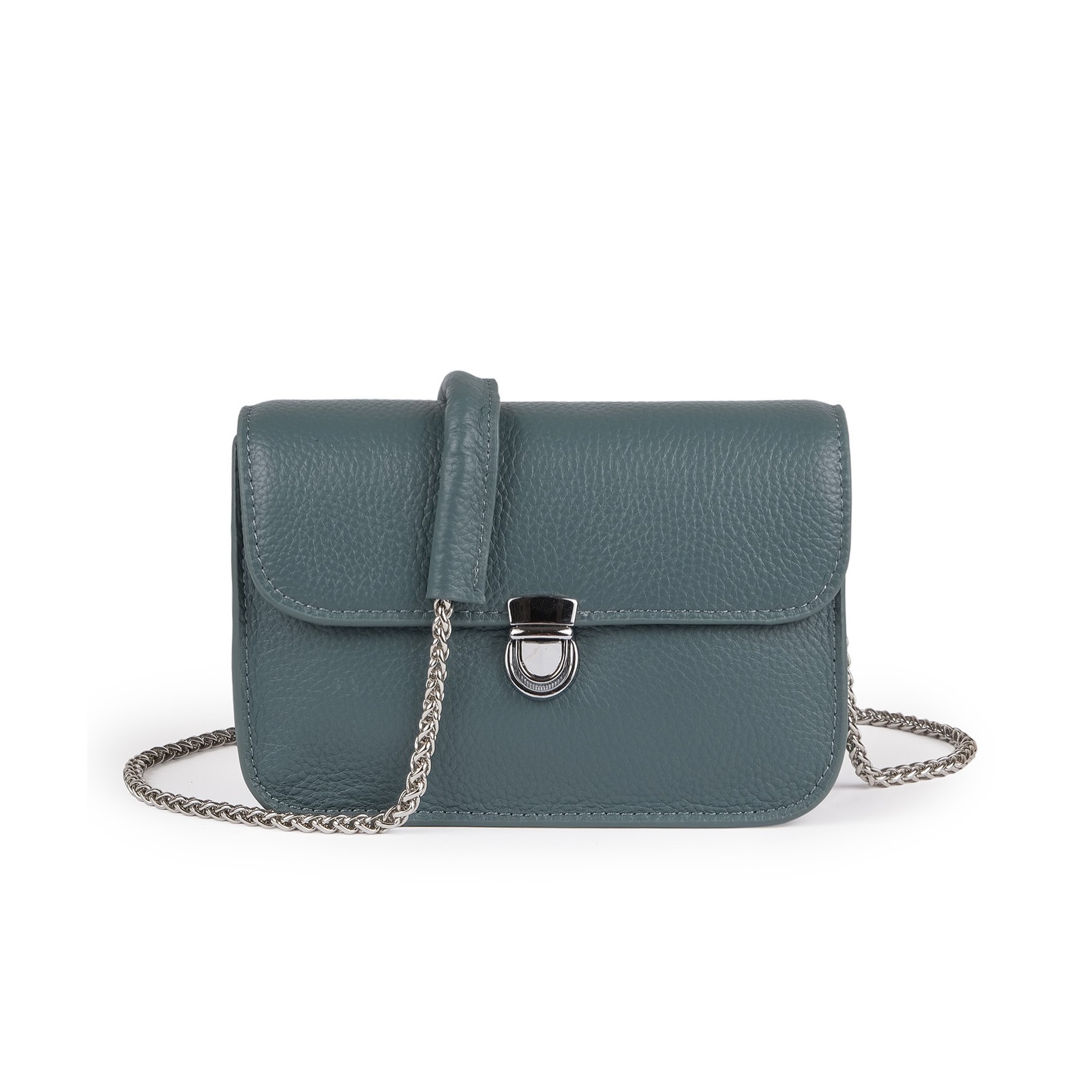 Жіноча шкіряна сумка-клатч Erin блакитна