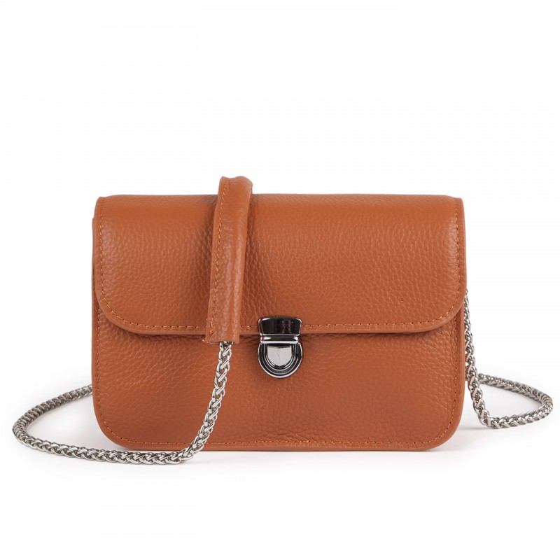 Жіноча шкіряна сумка-клатч Erin світло-коричнева фото