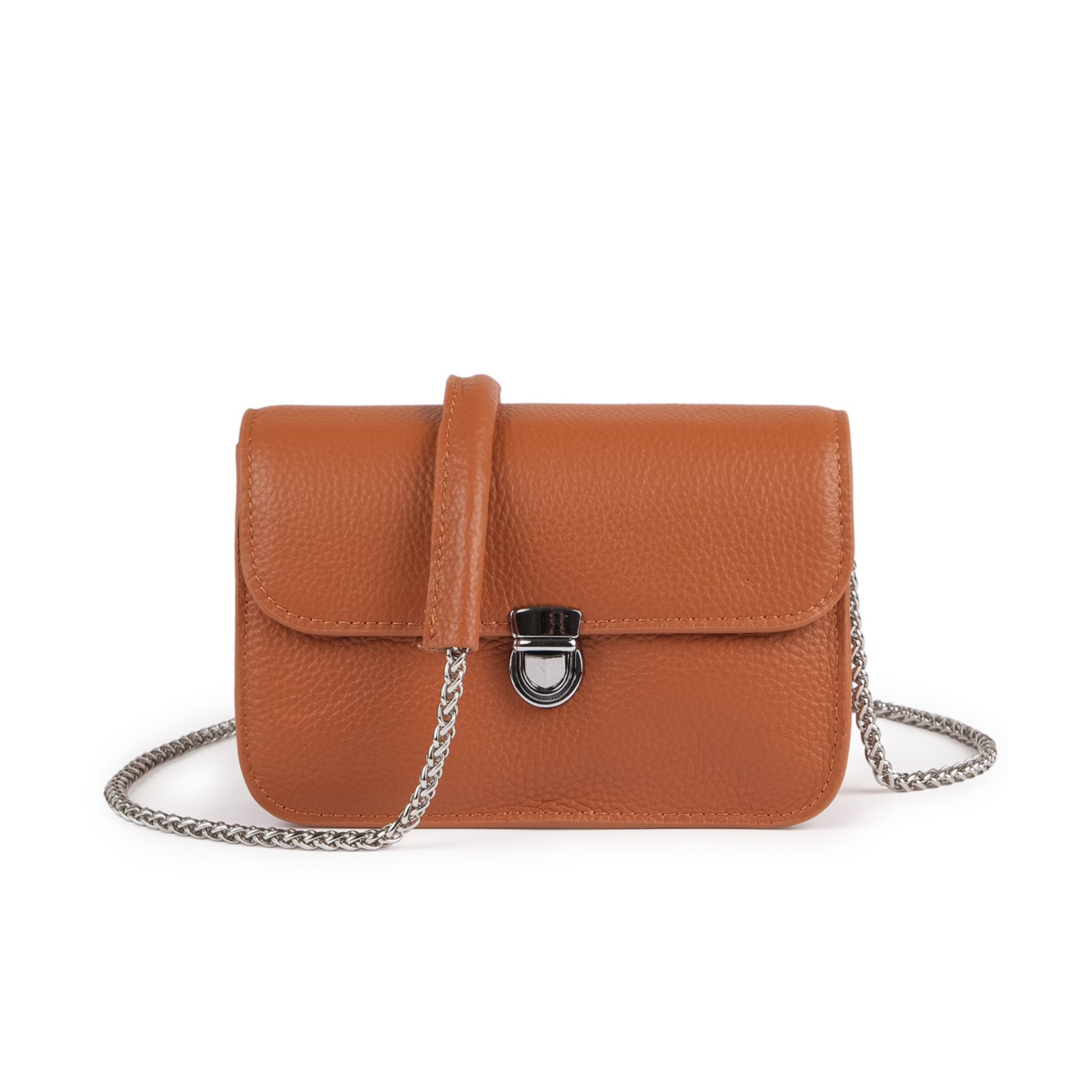 Жіноча шкіряна сумка-клатч Erin світло-коричнева