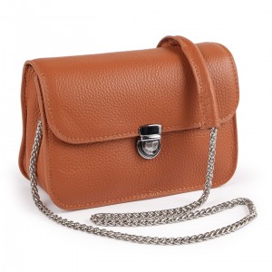 Жіноча шкіряна сумка-клатч Erin світло-коричнева