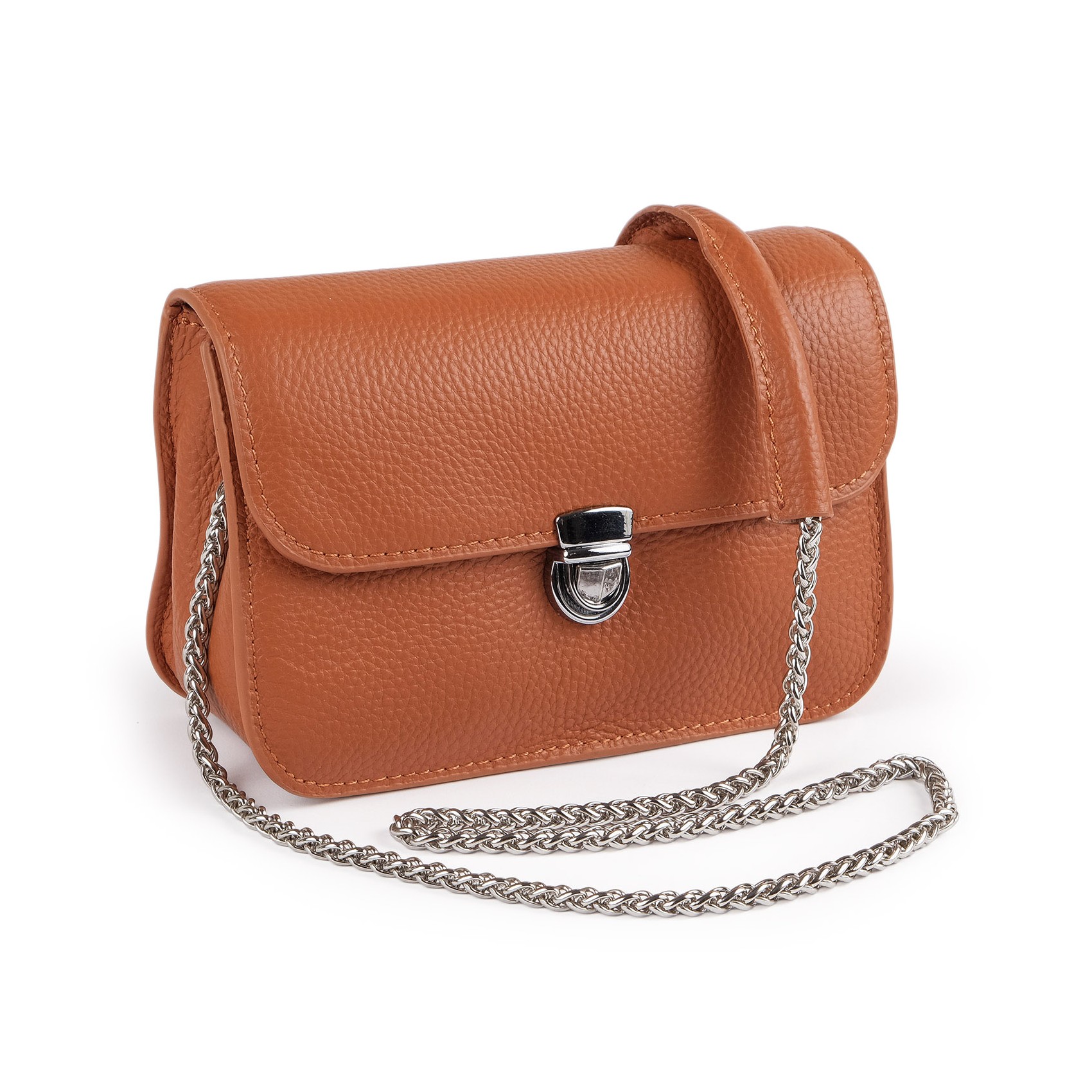 Женская кожаная сумка-клатч Erin светло-коричневая