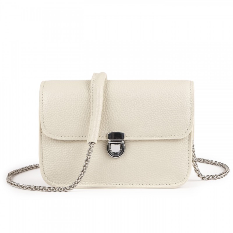 Женская кожаная сумка-клатч Erin молочная