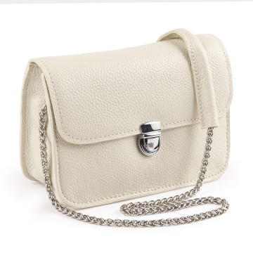 Жіноча шкіряна сумка-клатч Erin молочна фото