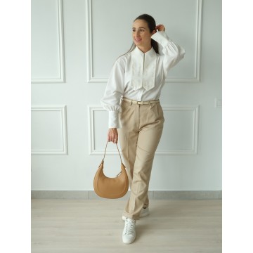 Женская кожаная сумка хобо Veronica светло-коричневая фото