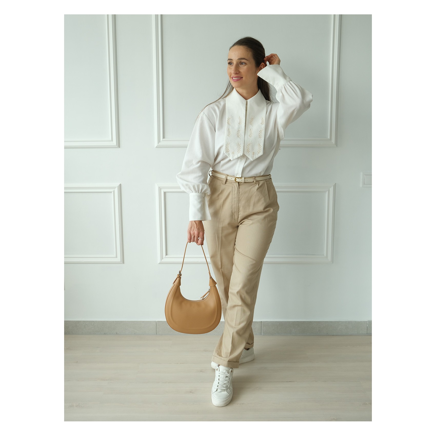 Жіноча шкіряна сумка хобо Veronica світло-коричнева