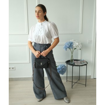 Жіноча шкіряна сумка месенджер Camille чорна фото