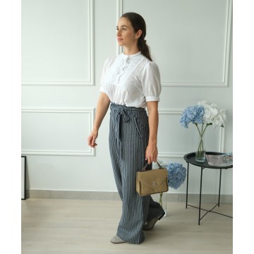 Женская кожаная сумка мессенджер Camille бежевая фото