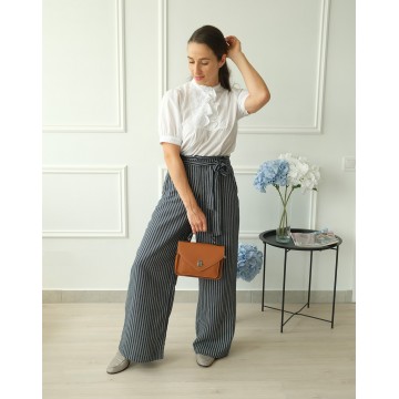 Жіноча шкіряна сумка месенджер Camille коричнева фото