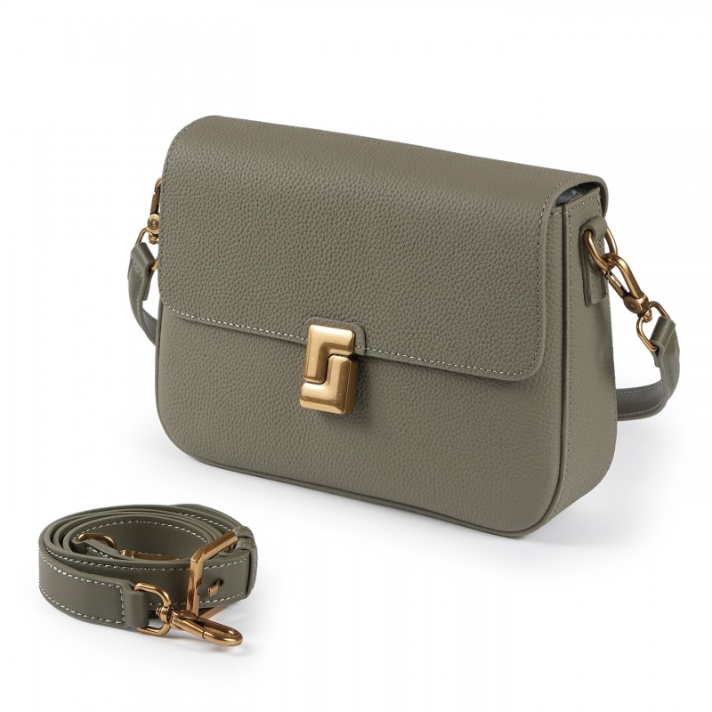 Жіноча шкіряна сумка месенджер Claire фісташкова - 1 фото