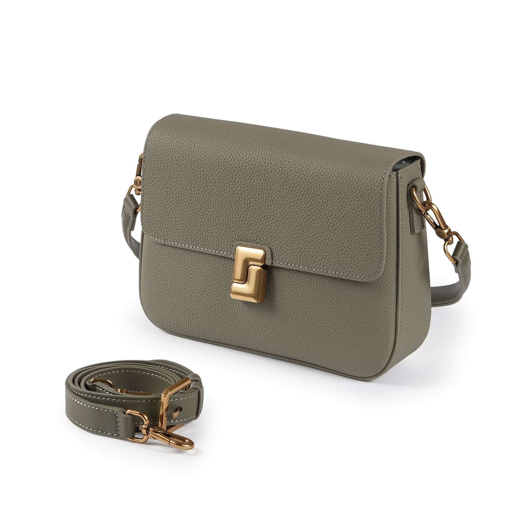 Жіноча шкіряна сумка месенджер Claire фісташкова