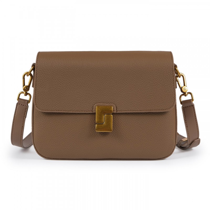 Жіноча шкіряна сумка месенджер Claire коричнева фото