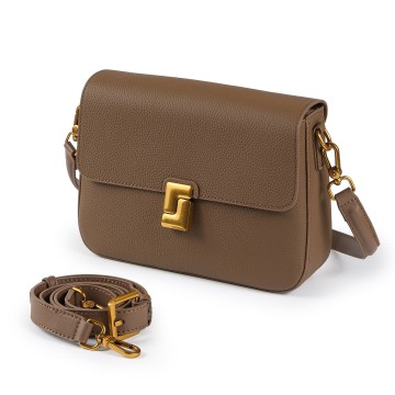 Женская кожаная сумка мессенджер Claire коричневая фото