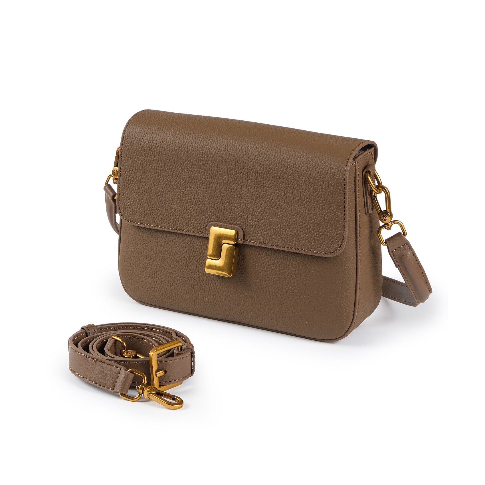 Жіноча шкіряна сумка месенджер Claire коричнева