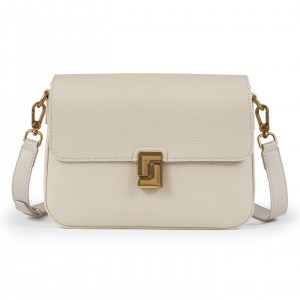 Женская кожаная сумка мессенджер Claire белая
