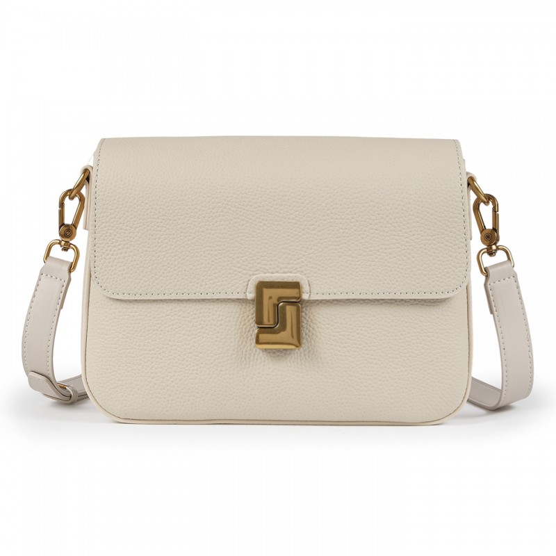 Жіноча шкіряна сумка месенджер Claire біла фото
