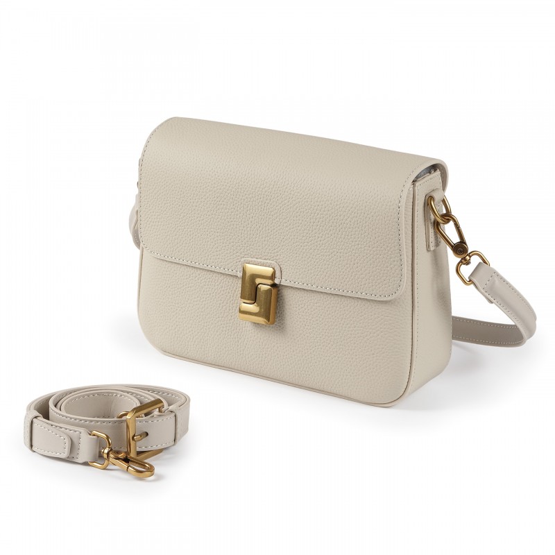 Жіноча шкіряна сумка месенджер Claire біла - 2 фото