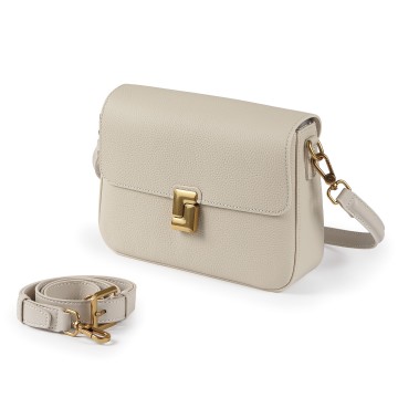 Жіноча шкіряна сумка месенджер Claire біла фото