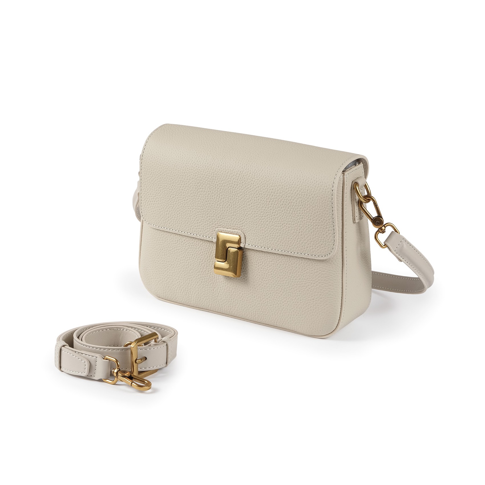 Женская кожаная сумка мессенджер Claire белая