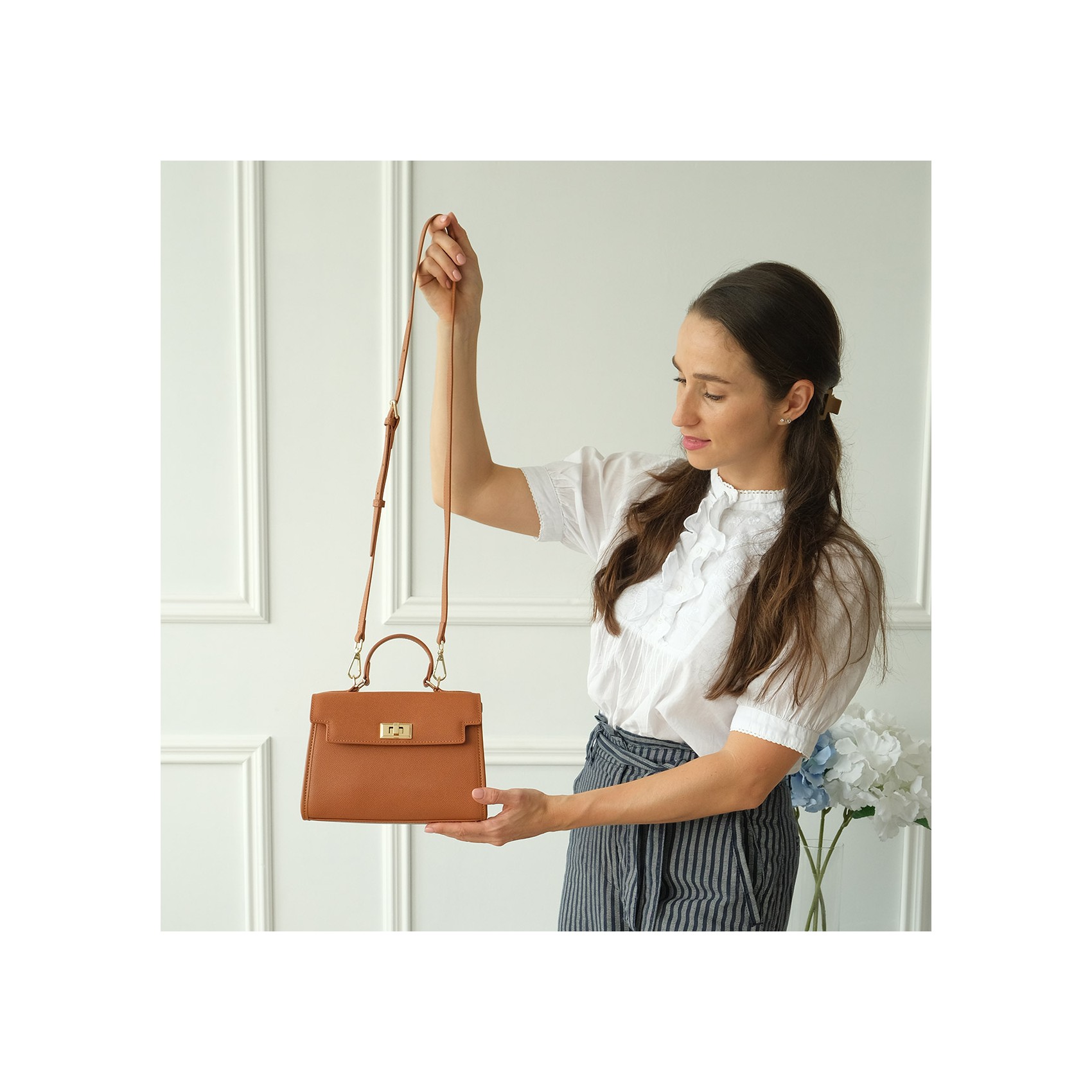 Жіноча шкіряна сумка Brielle світло-коричнева