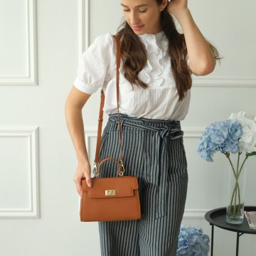 Жіноча шкіряна сумка Brielle світло-коричнева фото