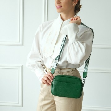 Женская кожаная сумка через плечо Marilyn зеленая фото