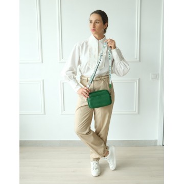 Жіноча шкіряна сумка через плече Marilyn зелена фото