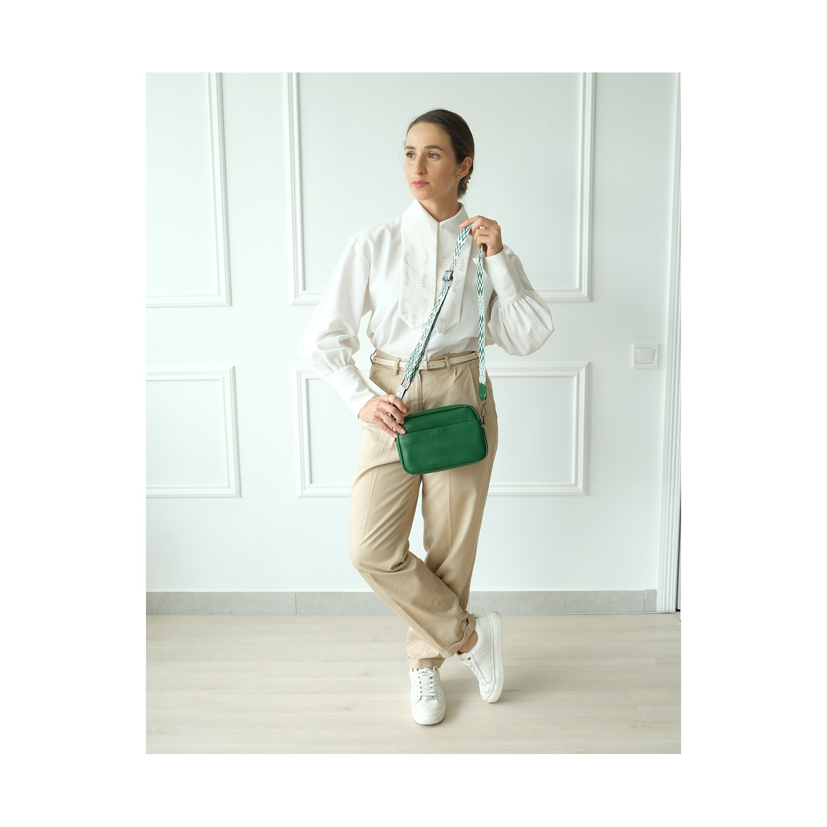 Жіноча шкіряна сумка через плече Marilyn зелена