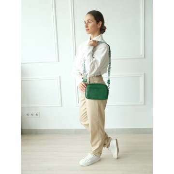 Женская кожаная сумка через плечо Marilyn зеленая фото