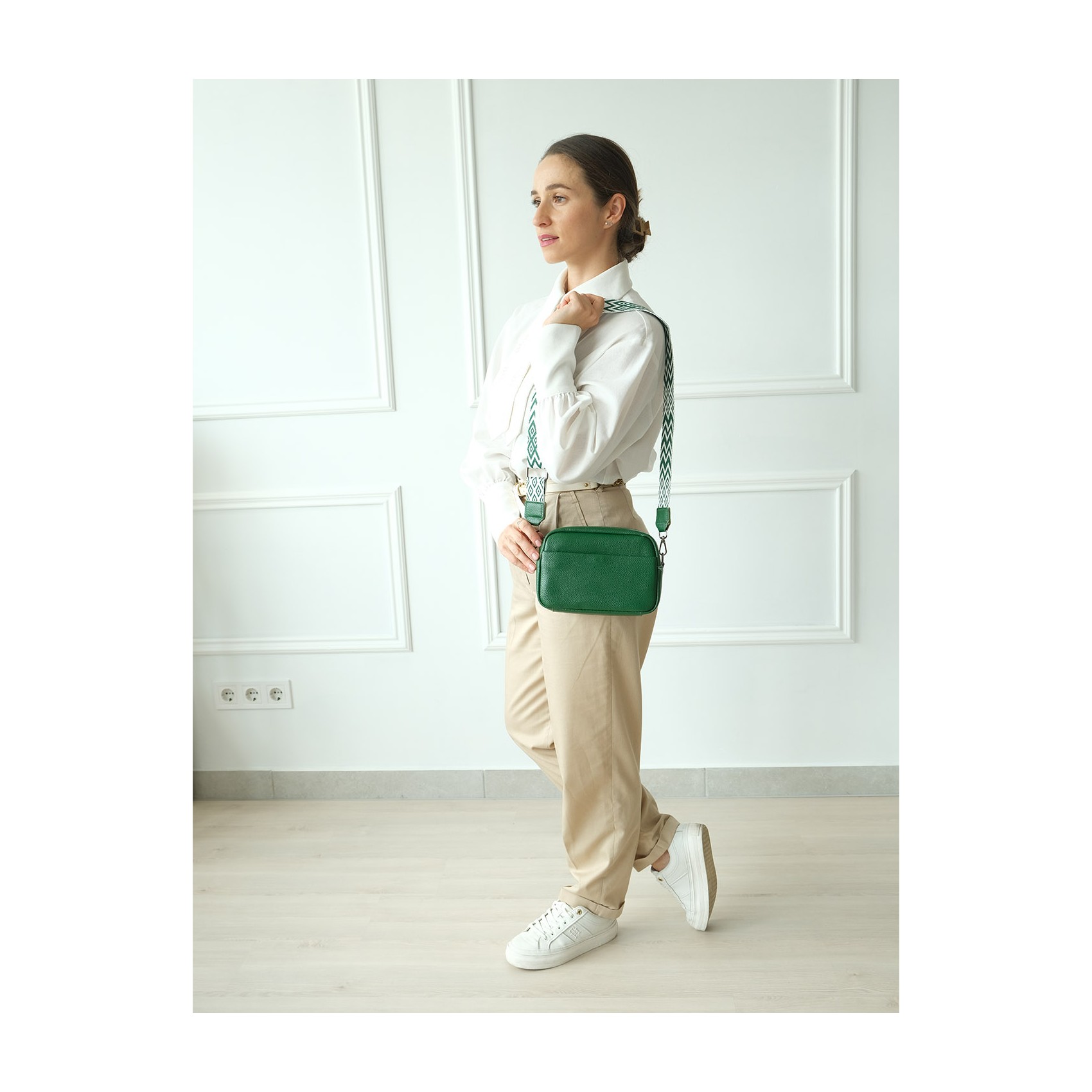 Жіноча шкіряна сумка через плече Marilyn зелена