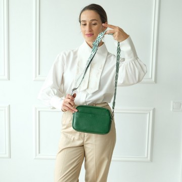 Женская кожаная сумка через плечо Marilyn зеленая фото