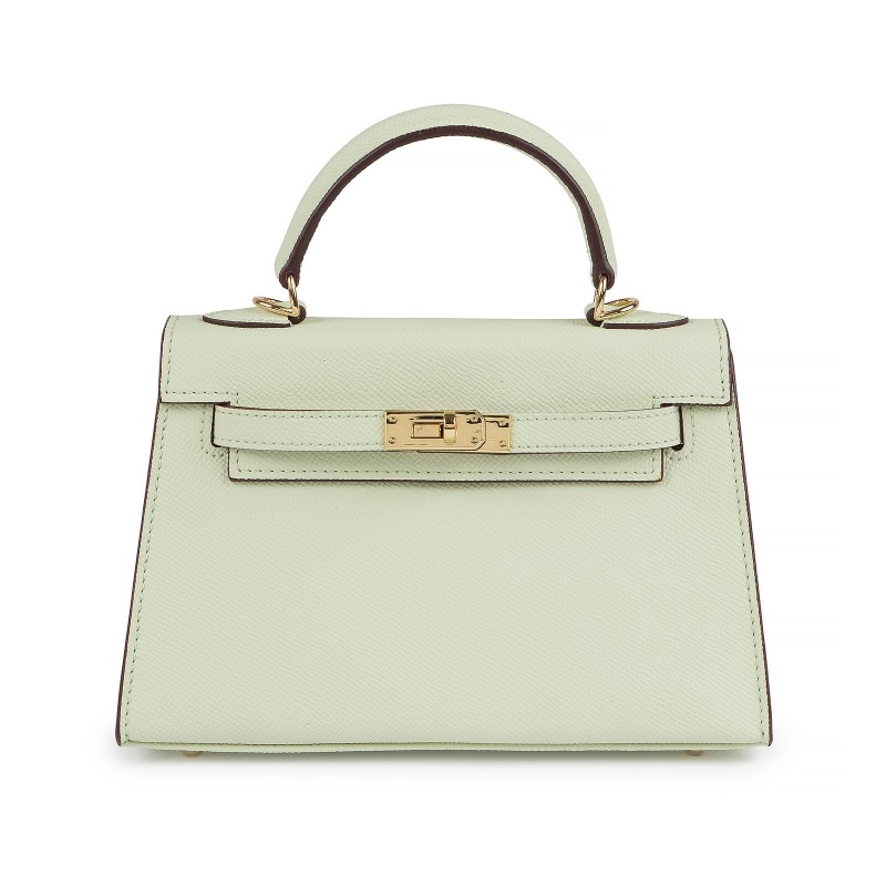 Женская кожаная сумка Kelly 22 мятная