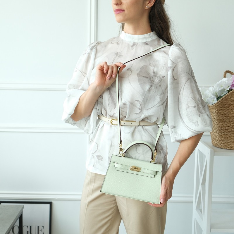 Жіноча шкіряна сумка Kelly 22 м'ятна - 1 фото