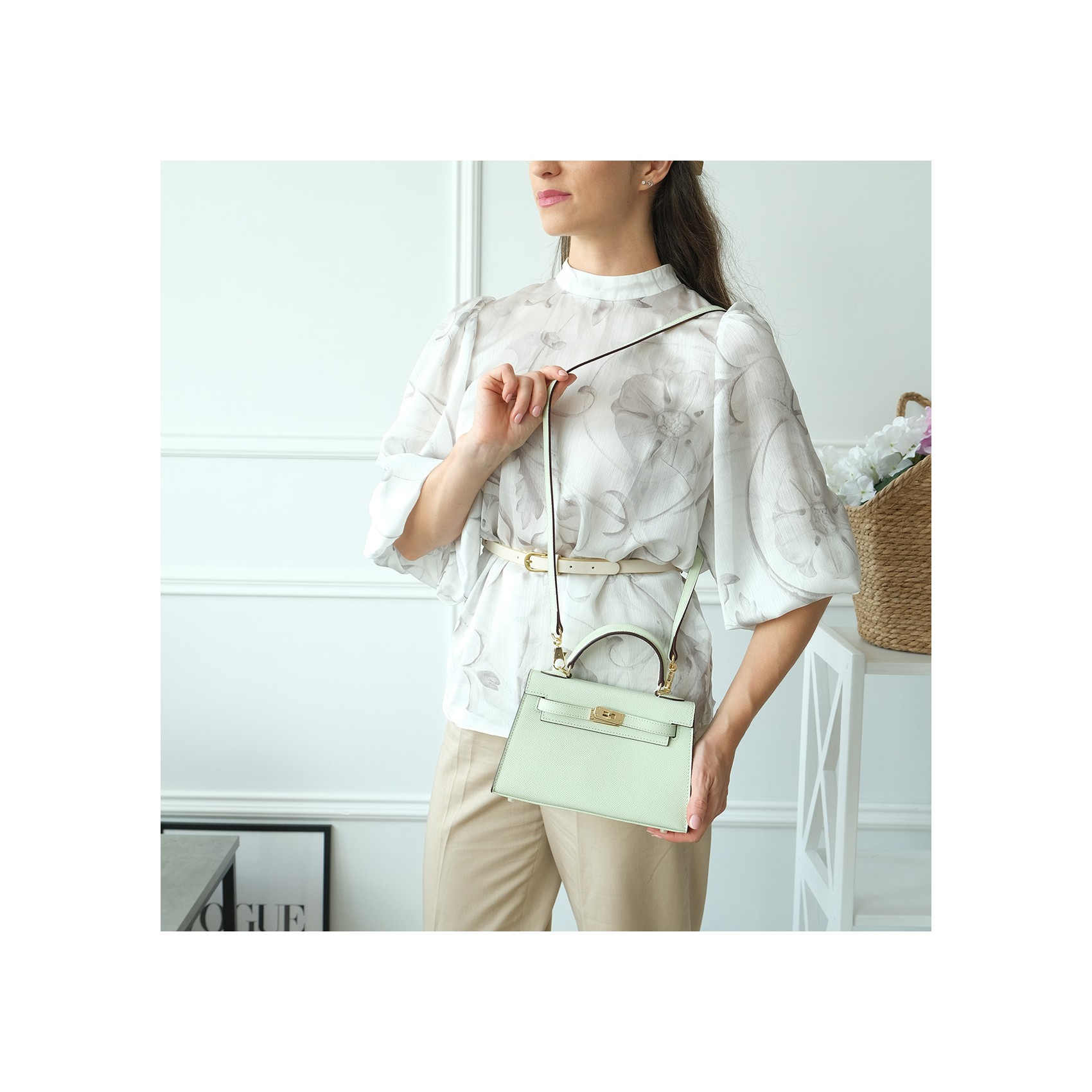 Жіноча шкіряна сумка Kelly 22 м'ятна