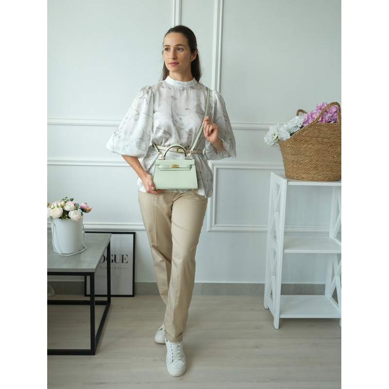 Жіноча шкіряна сумка Kelly 22 м'ятна - 4 фото