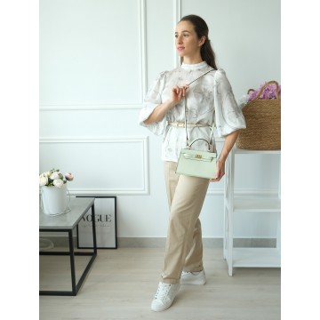 Женская кожаная сумка Kelly 22 мятная фото