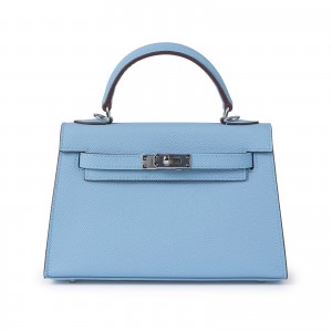 Жіноча шкіряна сумка Kelly 22 блакитна