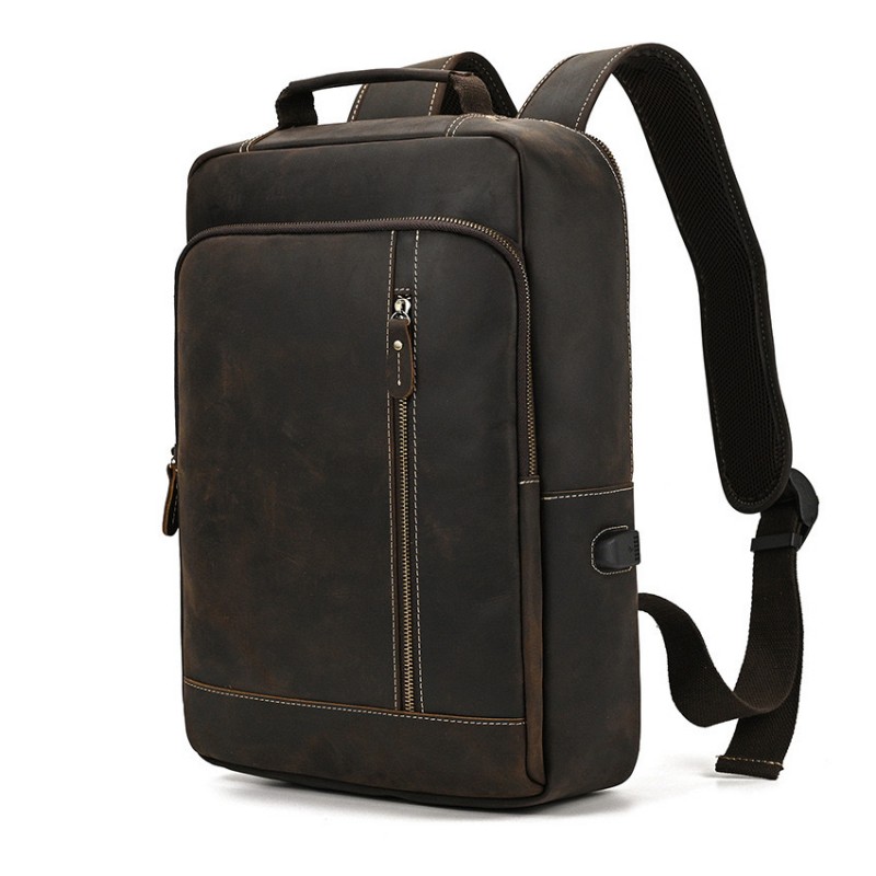 Мужской кожаный рюкзак Fincher темно-коричневый фото