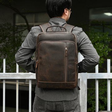 Чоловічий шкіряний рюкзак Fincher темно-коричневий фото