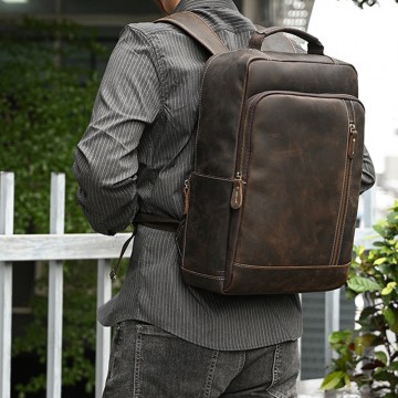 Чоловічий шкіряний рюкзак Fincher темно-коричневий фото