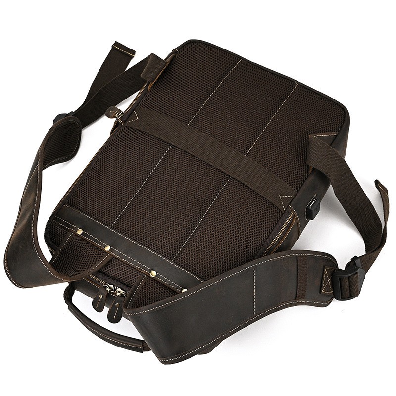 Чоловічий шкіряний рюкзак Fincher темно-коричневий - 6 фото