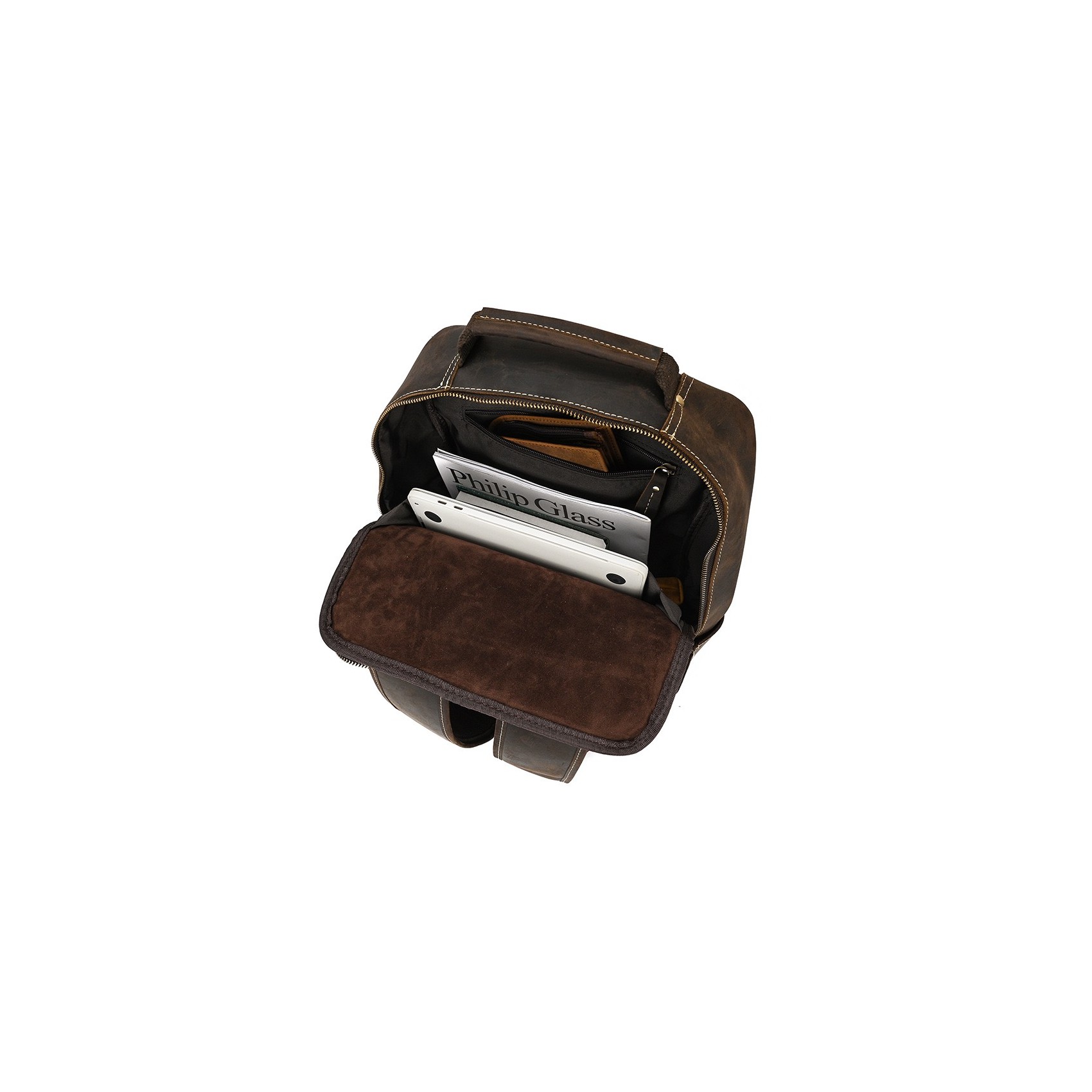 Мужской кожаный рюкзак Fincher темно-коричневый