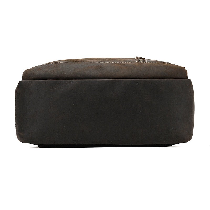 Мужской кожаный рюкзак Fincher темно-коричневый - 15 фото