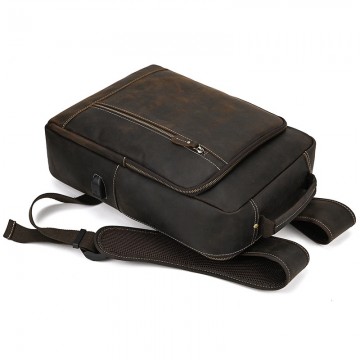 Мужской кожаный рюкзак Fincher темно-коричневый фото