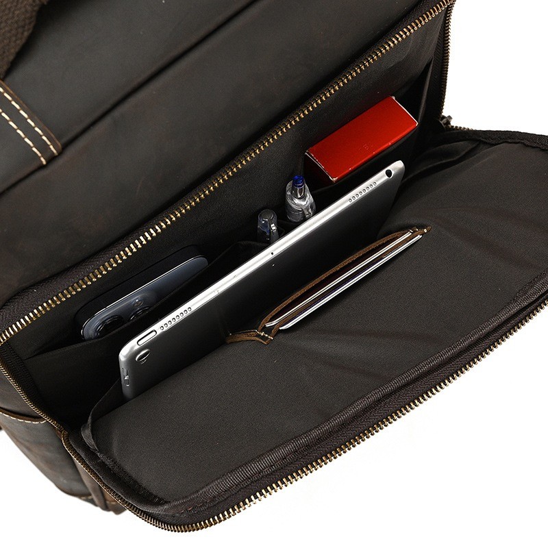 Чоловічий шкіряний рюкзак Fincher темно-коричневий - 14 фото